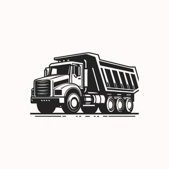 Minimalistic Dump Truck Icon. Crisp Illustration vector