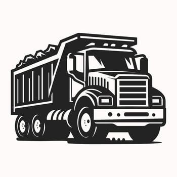 Stylish Dump Truck Silhouette. Effortless Graphic vector