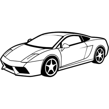 Realistic Car Outline Illustration vector