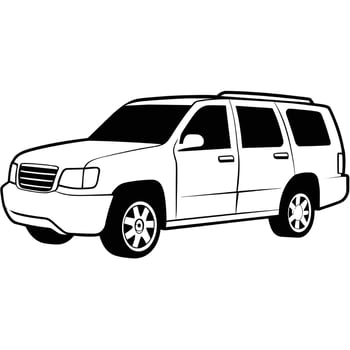 Realistic Car Outline Illustration vector