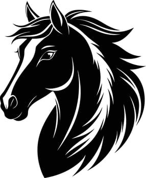 Black horse head silhouette on white background vector