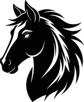 Black horse head silhouette on white background vector
