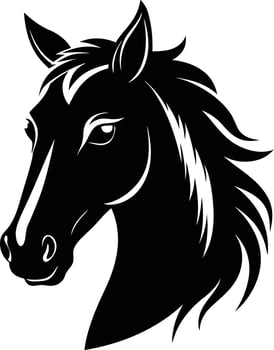 Black horse head silhouette on white background vector