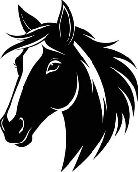 Black horse head silhouette on white background vector