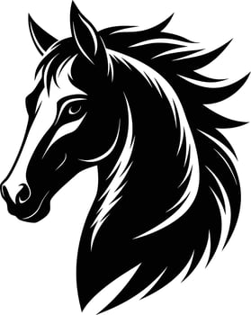 Black horse head silhouette on white background vector