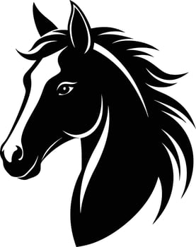 Black horse head silhouette on white background vector