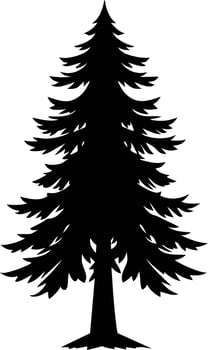 A black silhouette of a pine tree vector