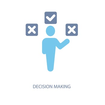 decision making concept line icon. Simple element illustration. decision making concept outline symbol design. vector