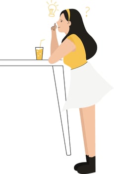 A women thinking about something vector