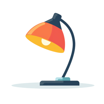 Table lamp icon. Flat illustration of table lamp icon for web design png