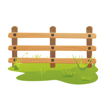 Wooden fence on the grass. illustration isolated on transparent background. png