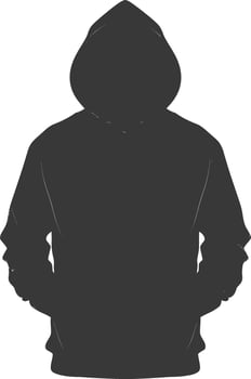 silhouette hoodie mockup black color only vector