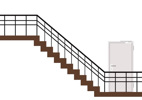 Door . Door way. background. fire door. stair. vector