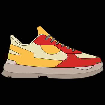 sneakers shoes for training, sneakers shoe illustration. Sneakers color full. vector