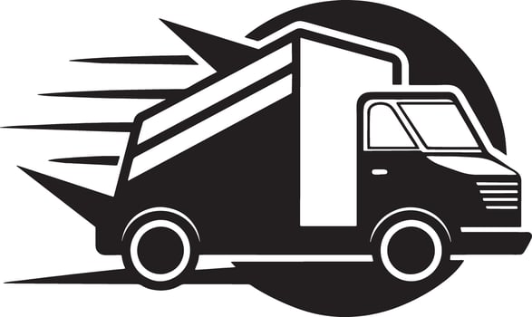 fast delivery logo illustration black and white vector