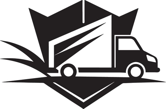 fast delivery logo illustration black and white vector