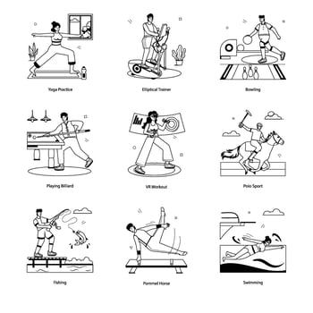 International Sports Flat icons vector