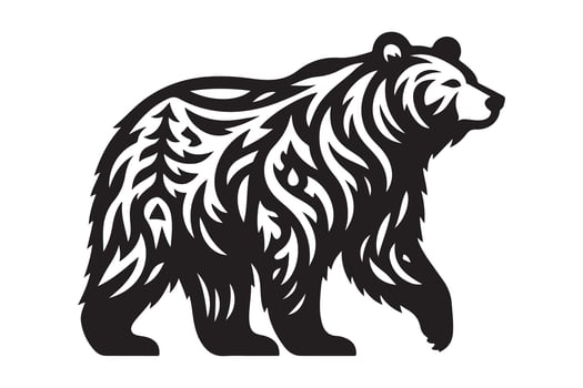 bear ' Silhouette style white background vector