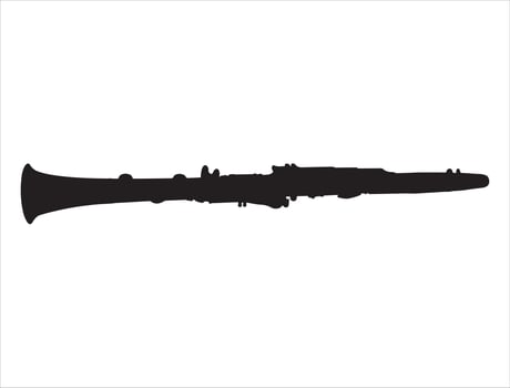 Oboe silhouette on white background vector