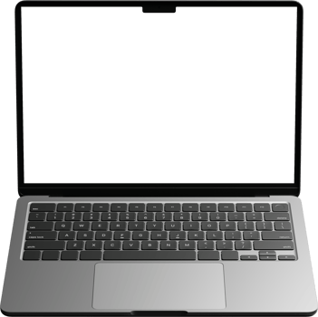 Isolated Laptop with Empty Screen png