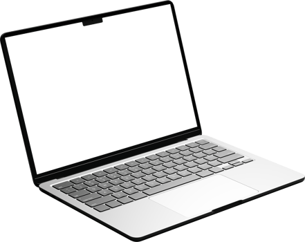 Isolated Laptop with Empty Screen png