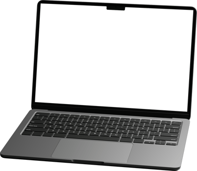 Isolated Laptop with Empty Screen png