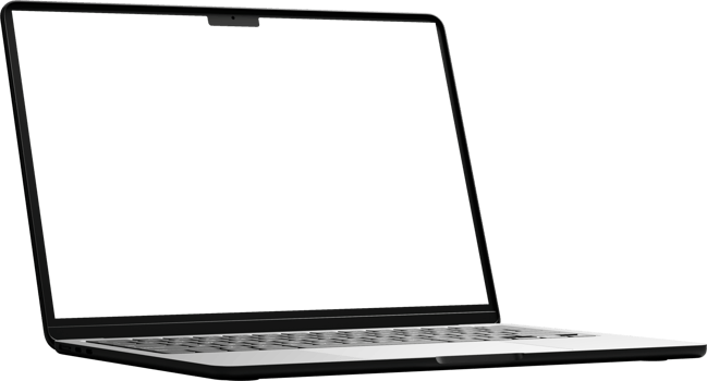 Isolated Laptop with Empty Screen png