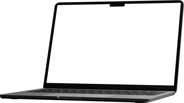 Isolated Laptop with Empty Screen png