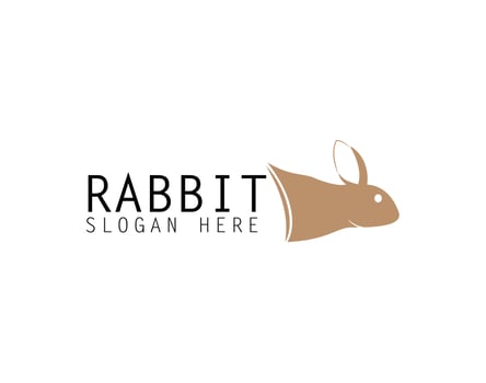 Cute white Rabbit Bunny Hare Mascot Character Cartoon Round Circle Emblem Logo Icon Illustration vector