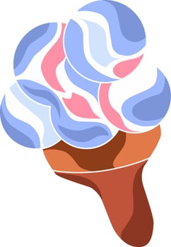 The ice cream icon with its cone looks simple but is served in large portions vector