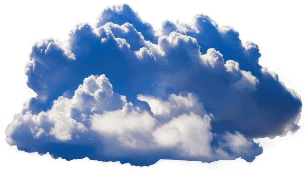 White Fluffy Clouds in a Bright Blue Sky png