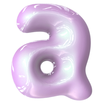 a Font Pink Color 3D Render png