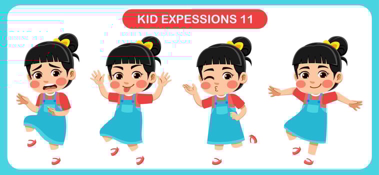 children with various expressions. Good for application in various design and other promotional needs vector