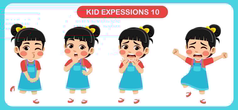 children with various expressions. Good for application in various design and other promotional needs vector
