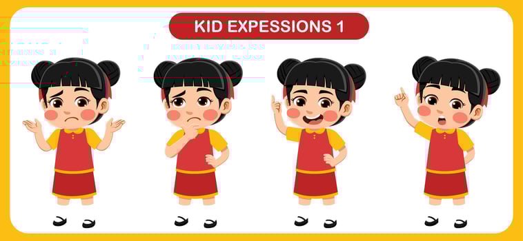 children with various expressions. Good for application in various design and other promotional needs vector
