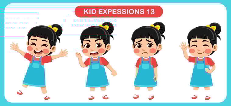 children with various expressions. Good for application in various design and other promotional needs vector
