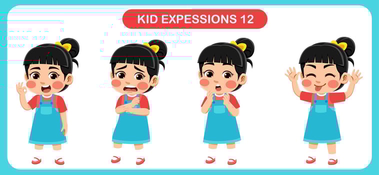 children with various expressions. Good for application in various design and other promotional needs vector