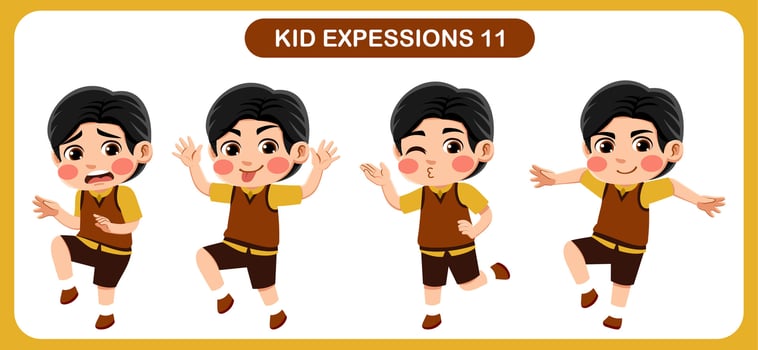 children with various expressions. Good for application in various design and other promotional needs vector