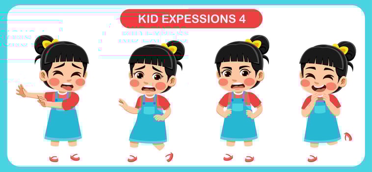 children with various expressions. Good for application in various design and other promotional needs vector