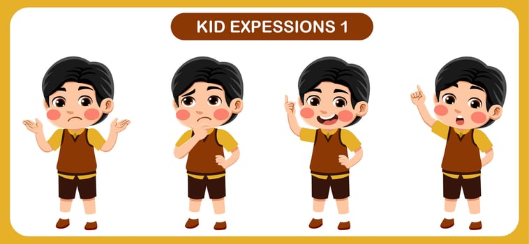 children with various expressions. Good for application in various design and other promotional needs vector