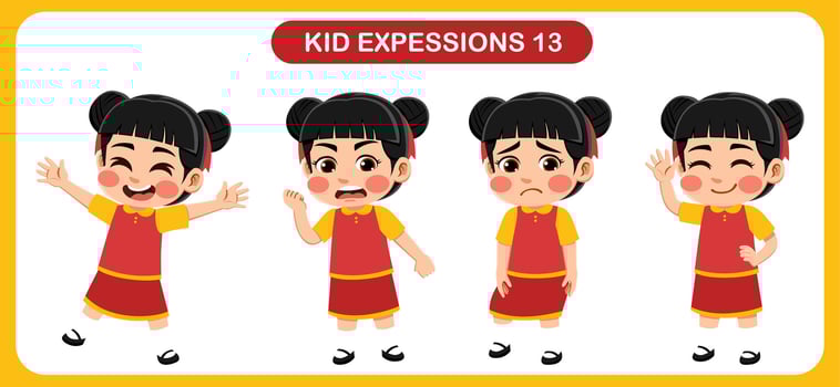 children with various expressions. Good for application in various design and other promotional needs vector