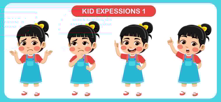 children with various expressions. Good for application in various design and other promotional needs vector