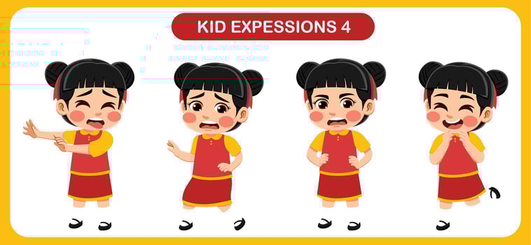 children with various expressions. Good for application in various design and other promotional needs vector