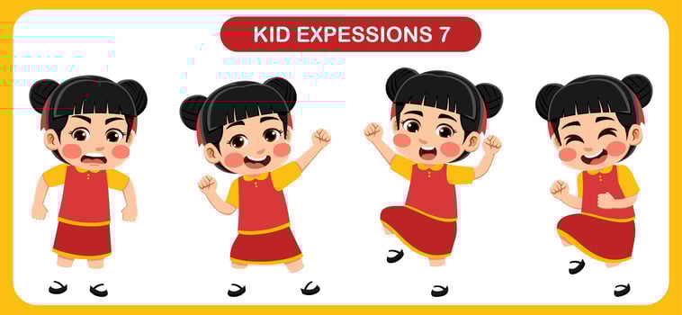 children with various expressions. Good for application in various design and other promotional needs vector