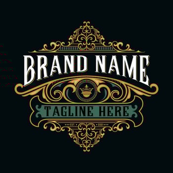 Vintage luxury logo, company name with decorative frame, Sign design for business, restaurant, boutique and more vector