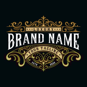 Vintage luxury logo, company name with decorative frame, label design, Business sign, corporate identity, restaurant, boutique and more vector