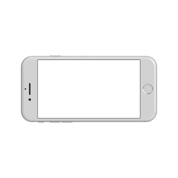 Transparent front display white phone landscape png