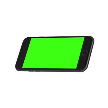 Transparent front display black phone greenscreen mockup png