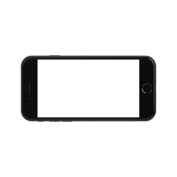 Transparent front display black phone landscape png