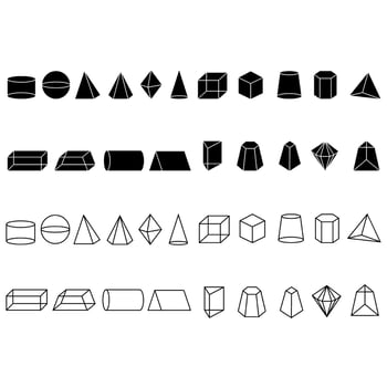 Geometric figure icon set. Geometry illustration sign collection. Figure symbol or logo. vector